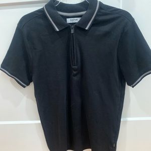 Black and Gray Zip Up Polo